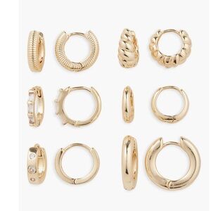 NORDSTROM RACK Set of 6 Assorted Huggie Hoop Earrings